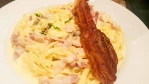 Carbonara with Bacon Strip