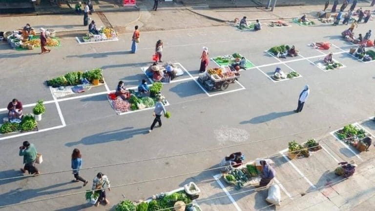 LOOK: Clean, organized public market practicing social distancing